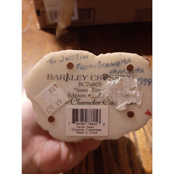 Vintage Barkley Crossing Santa Paws BC78605 Dog Santa Puppy Christmas Holiday - Picture 7 of 7